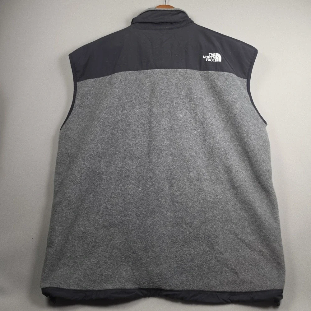 The North Face Mens XL Denali Full Zip Polartec Fleece Vest Charcoal Grey Black